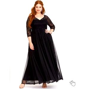 Torrid Special Occasion Black Lace Plus Dress 16 *New* Halloween Prom Goth Dance